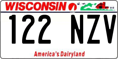 WI license plate 122NZV