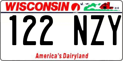 WI license plate 122NZY