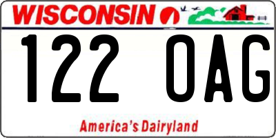 WI license plate 122OAG