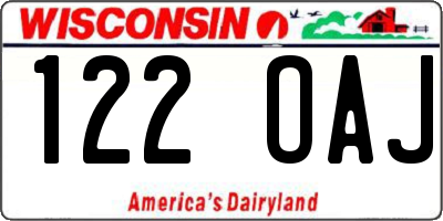 WI license plate 122OAJ