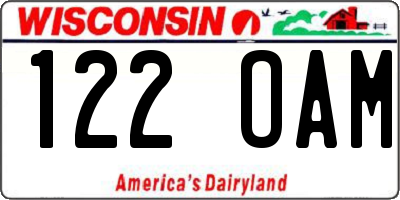 WI license plate 122OAM