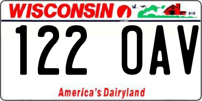 WI license plate 122OAV