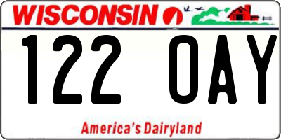 WI license plate 122OAY