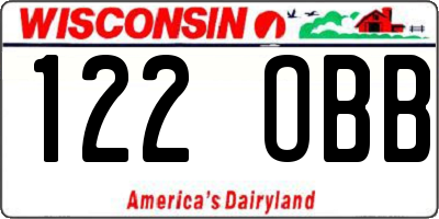 WI license plate 122OBB
