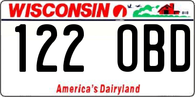 WI license plate 122OBD