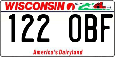 WI license plate 122OBF