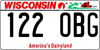 WI license plate 122OBG