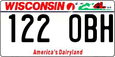 WI license plate 122OBH