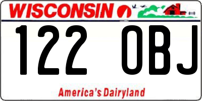 WI license plate 122OBJ