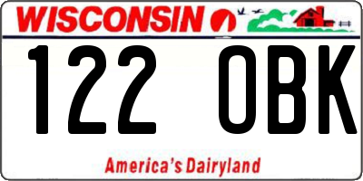 WI license plate 122OBK