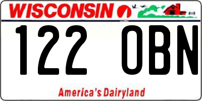 WI license plate 122OBN