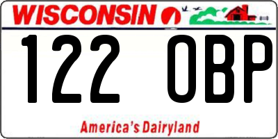 WI license plate 122OBP