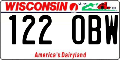 WI license plate 122OBW