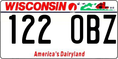 WI license plate 122OBZ