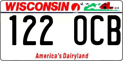 WI license plate 122OCB
