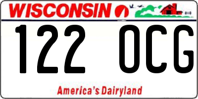WI license plate 122OCG