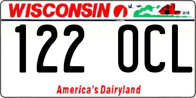 WI license plate 122OCL