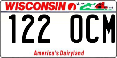 WI license plate 122OCM