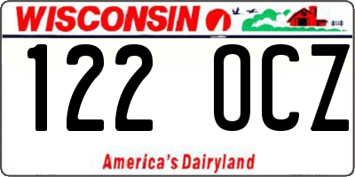 WI license plate 122OCZ