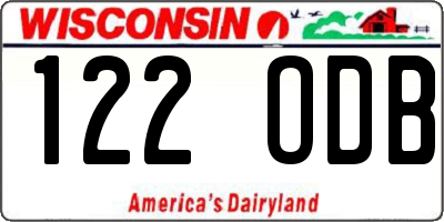 WI license plate 122ODB