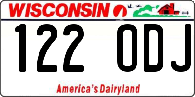 WI license plate 122ODJ