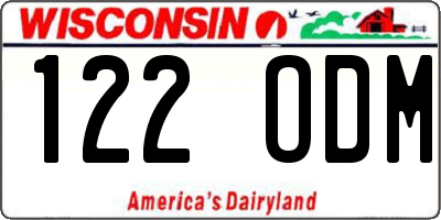 WI license plate 122ODM