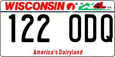 WI license plate 122ODQ