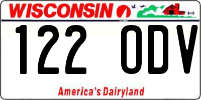 WI license plate 122ODV