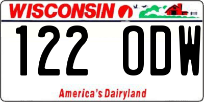 WI license plate 122ODW