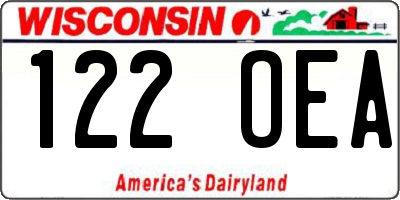 WI license plate 122OEA