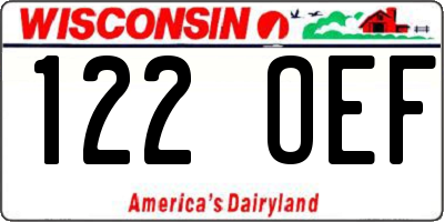 WI license plate 122OEF
