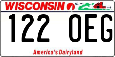 WI license plate 122OEG