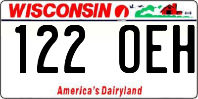 WI license plate 122OEH
