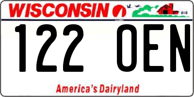 WI license plate 122OEN