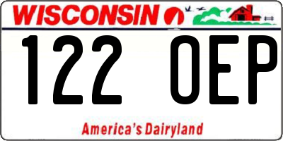 WI license plate 122OEP
