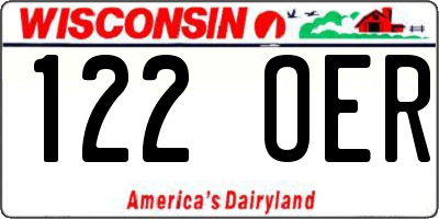 WI license plate 122OER