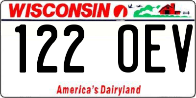 WI license plate 122OEV