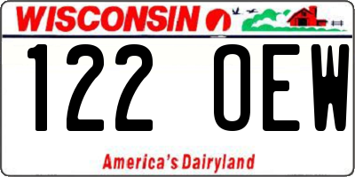WI license plate 122OEW