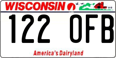 WI license plate 122OFB