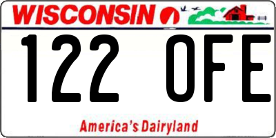 WI license plate 122OFE