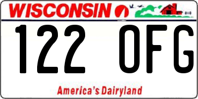 WI license plate 122OFG