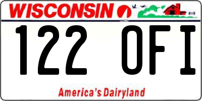 WI license plate 122OFI