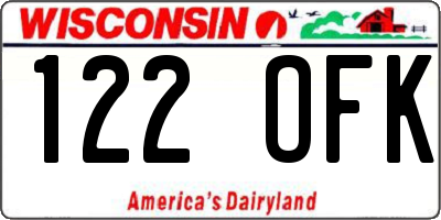 WI license plate 122OFK