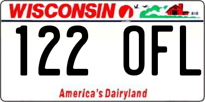 WI license plate 122OFL