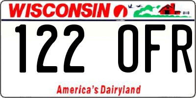 WI license plate 122OFR