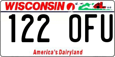 WI license plate 122OFU