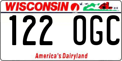 WI license plate 122OGC