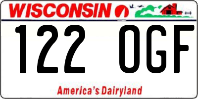 WI license plate 122OGF