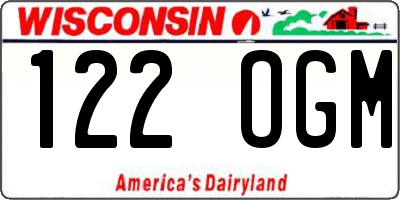 WI license plate 122OGM