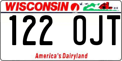 WI license plate 122OJT